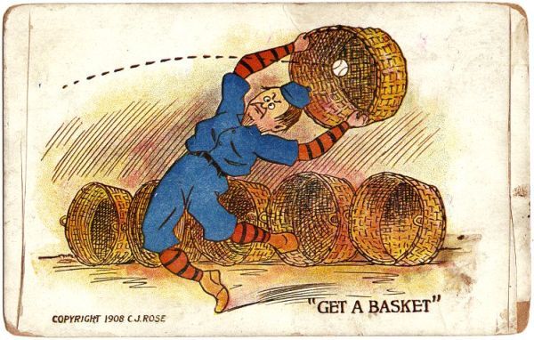 PC 1908 CJ Rose Chromolitho Postcard Get a Basket